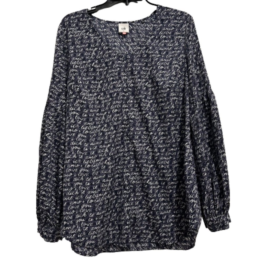 Cabi Te Amo Balloon Sleeve Blouse #5336 Women's Size Large